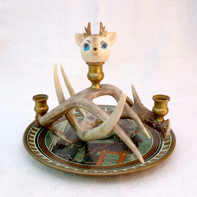 Antler candle holder. 